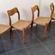 4 Scandinavian chairs by Niels Otto Møller, Danish design, 1950s, wood and rope
