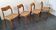 4 Scandinavian chairs by Niels Otto Møller, Danish design, 1950s, wood and rope