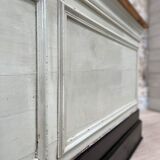 Bank counter furniture in patinated wood, circa 1900