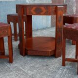 Coffee table (tea table) and stools x 4, 1960s.