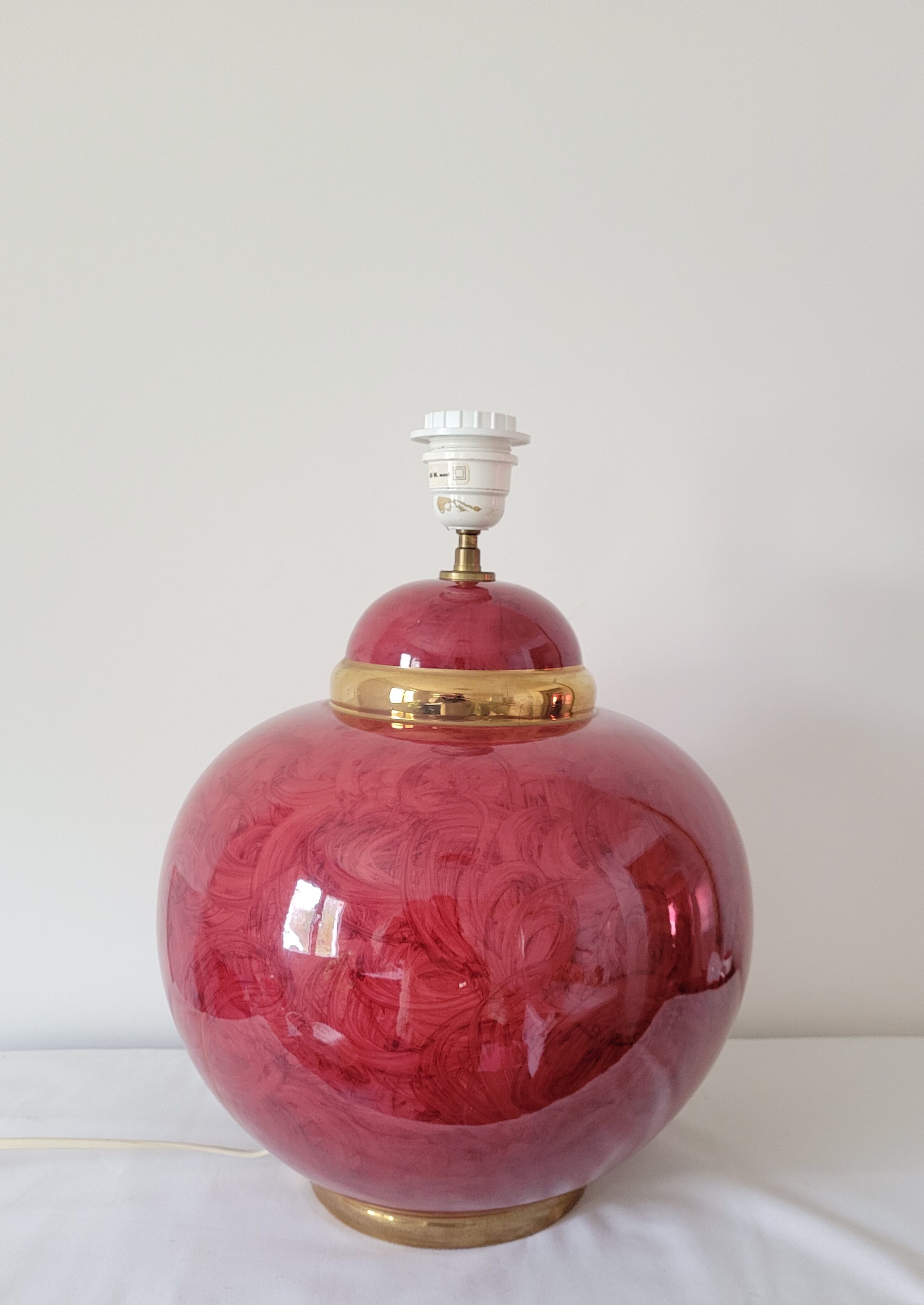 Rondo lamp by Kostka in cracked ceramic