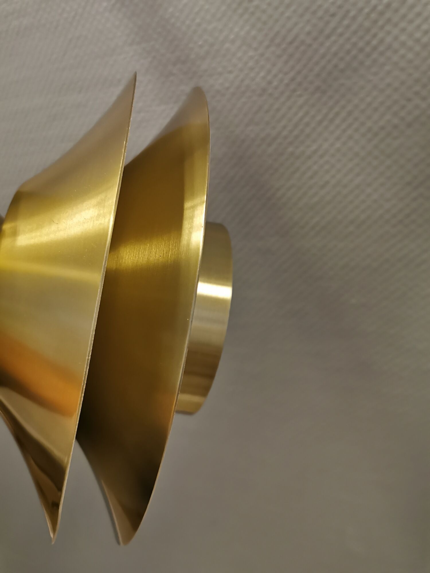 Small hanging lamp from Danish Top-lamps, in brass colored aluminum, produced in the 1980s