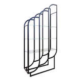 Black Bookcase - Metal and glass - 20th