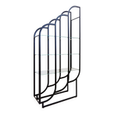 Black Bookcase - Metal and glass - 20th