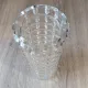 Vintage textured moulded crystal cylindrical vase - 1970s - 24 cm