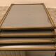 4 old large picture frames metal curved glass