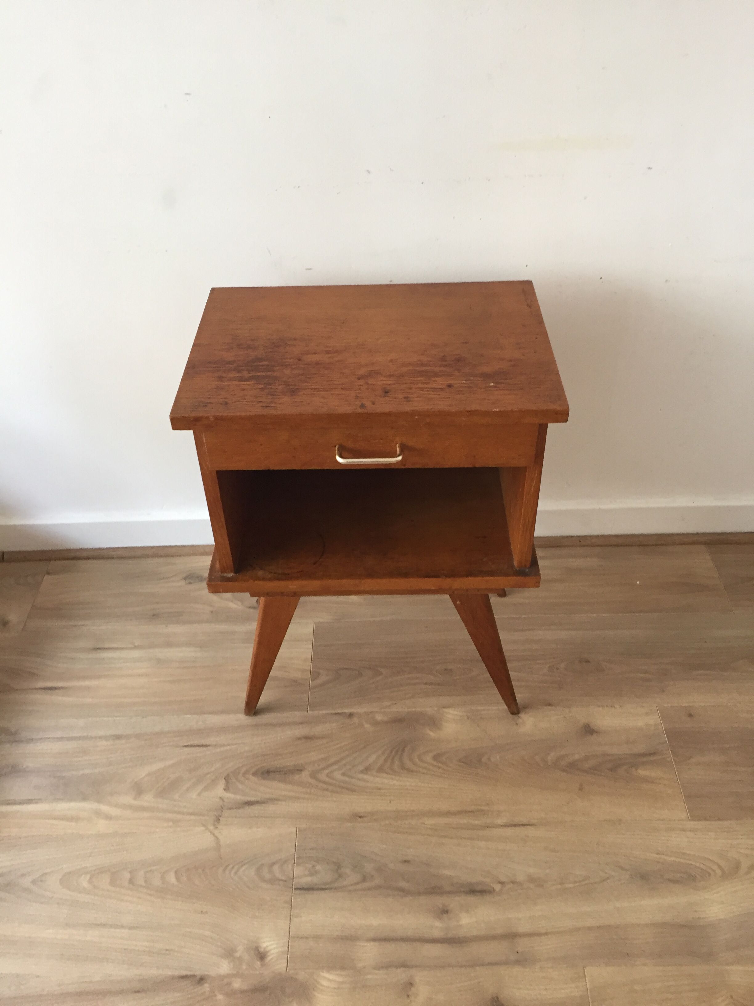Vintage compass feet nightstand