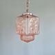 Art Deco pale pink glass pendant light, 1920s-30s