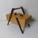 Worker wooden box vintage quilt compass feet