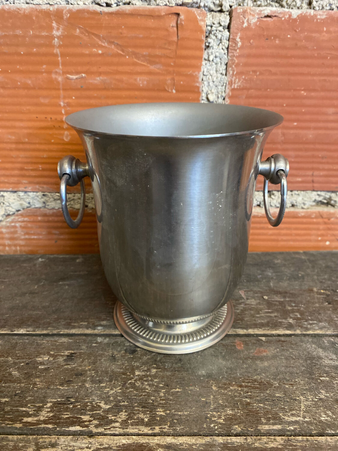 Vintage Ice Bucket Jean COUZON Stainless Steel France #D875