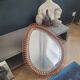 Grand miroir vintage en rotin et bambou