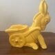 Figurine, vintage yellow ceramic donkey