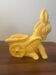 Figurine, vintage yellow ceramic donkey