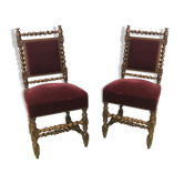Pair of chairs late 19th in oak