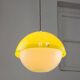Lampe à suspension space age en plexiglas jaune, italie, 1970s