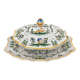 Important covered soup tureen and its stand in earthenware – Polychrome decoration