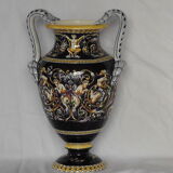 Vase with handles in Gien earthenware