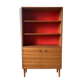 Bibliothèque bois et rouge