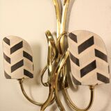 XL golden wall lamp, Hollywood regency style, 1970s
