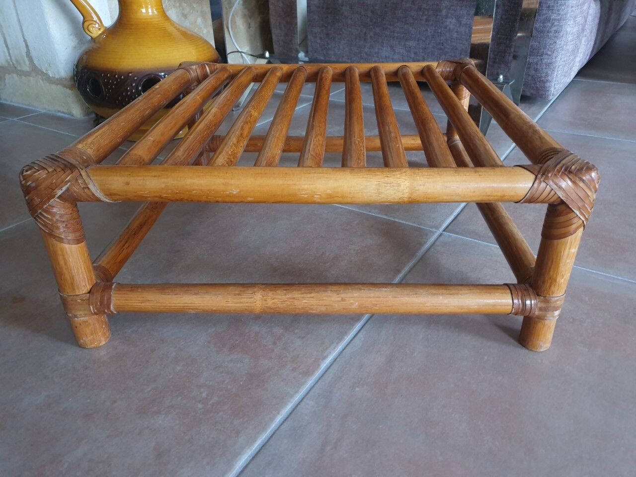 Bamboo luggage rack coffee table