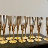 Service of 12 champagne flutes Orfèvrerie L'Ecuyer