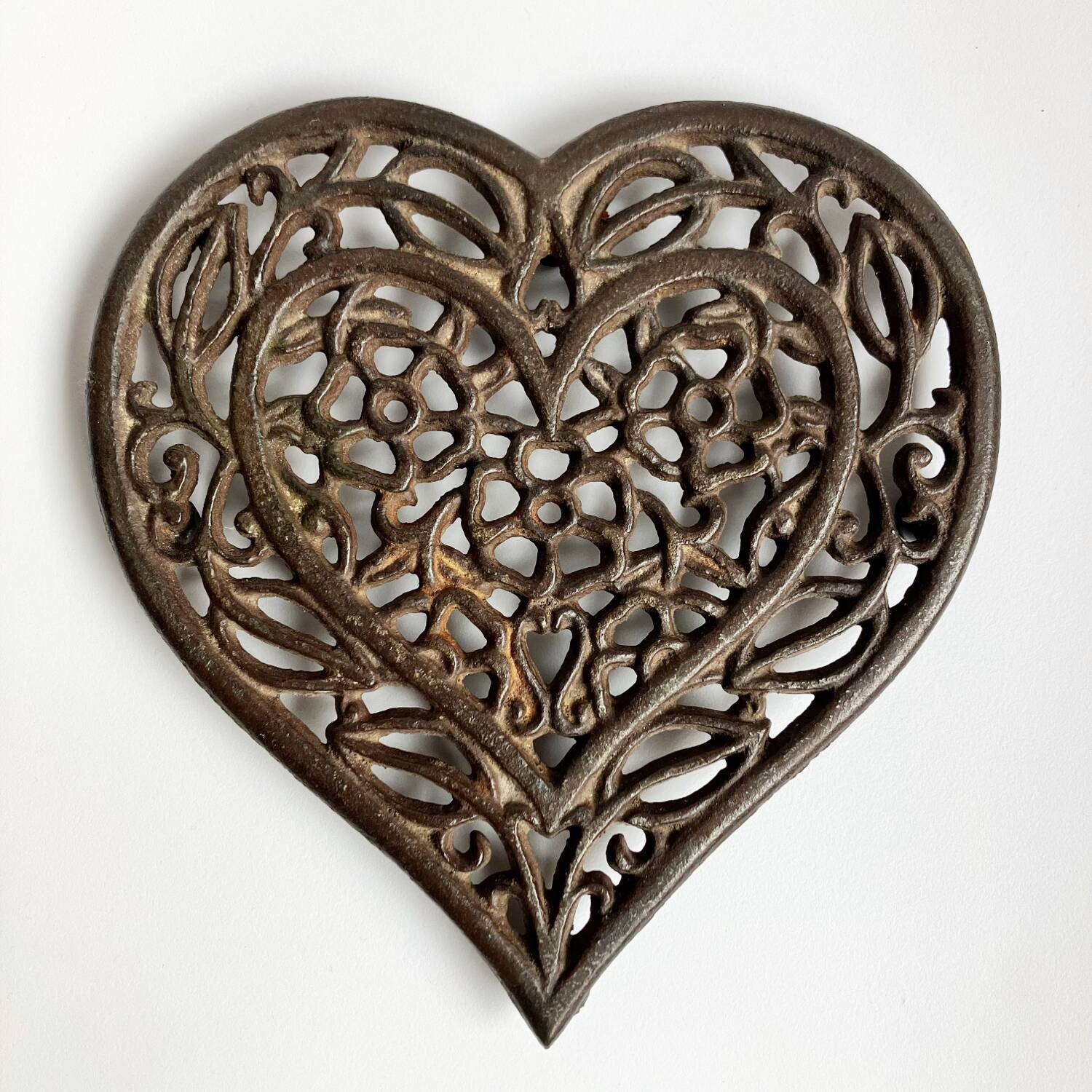 Wrought iron heart trivet