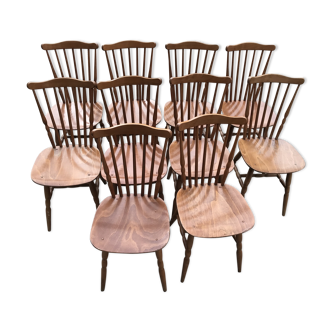 Set of 10 chairs Bistro stamped Baumann western style