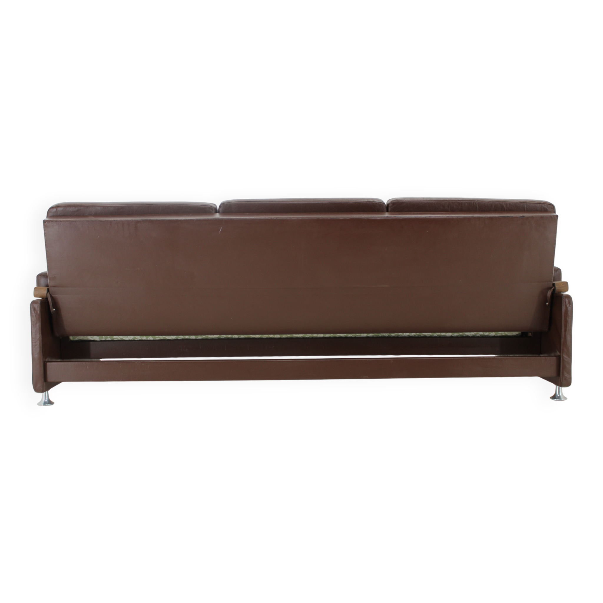 Design Leather Folding Sofa by Arch. Spicka, 1970s, Czechoslovakia