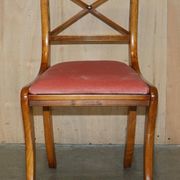 Vintage English walnut burr dressing table with mirror and chair.