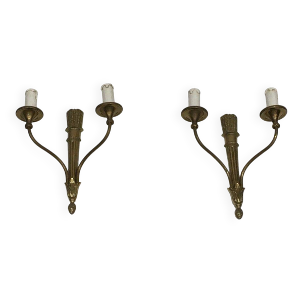 Paire d'appliques de style Louis XVI en bronze au carquois