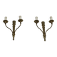 Pair of Louis XVI style bronze wall sconces with quivers