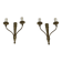 Pair of Louis XVI style bronze wall sconces with quivers
