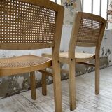 Pair of Baumann chairs beech and cannage