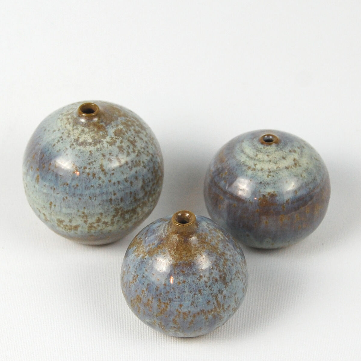 Trio of blue miniature ceramics Antonio Lampecco