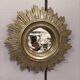 Miroir convexe soleil doré antique