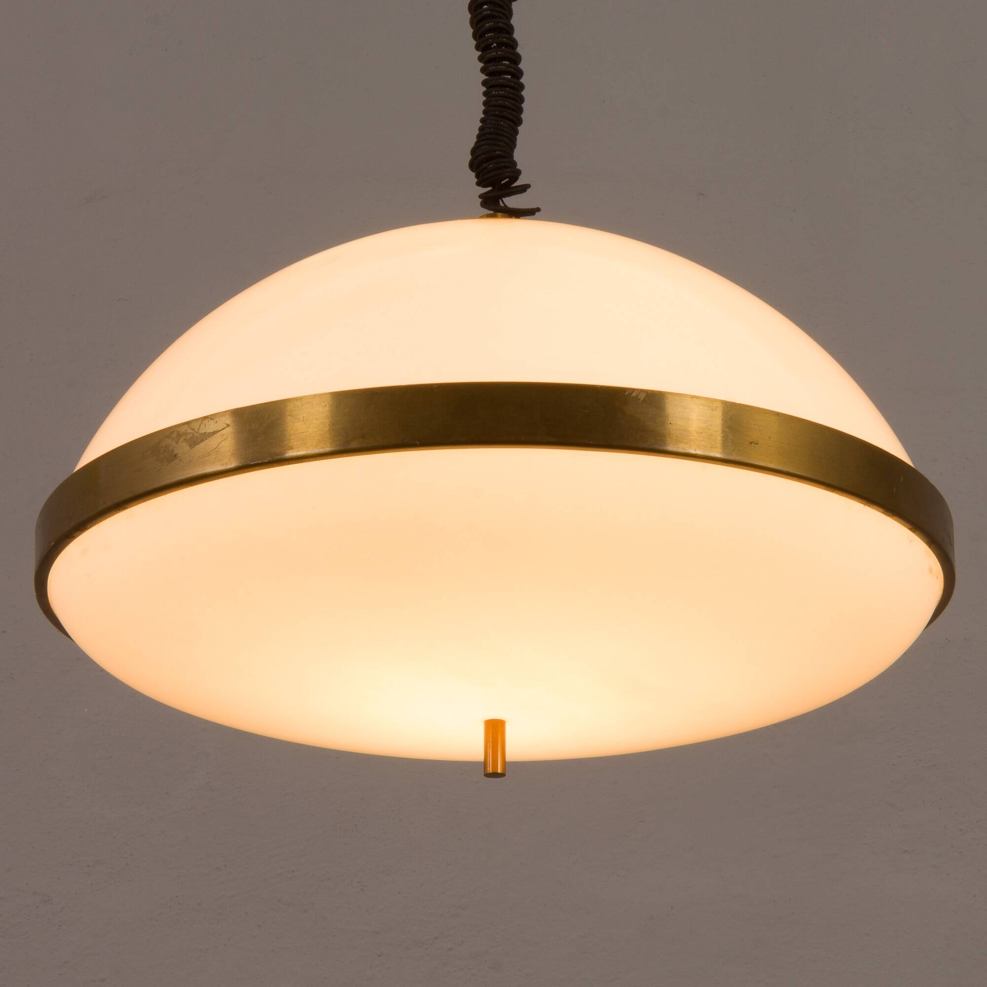 Brass and acrylic Italian mid century pendant lamp, 1970s