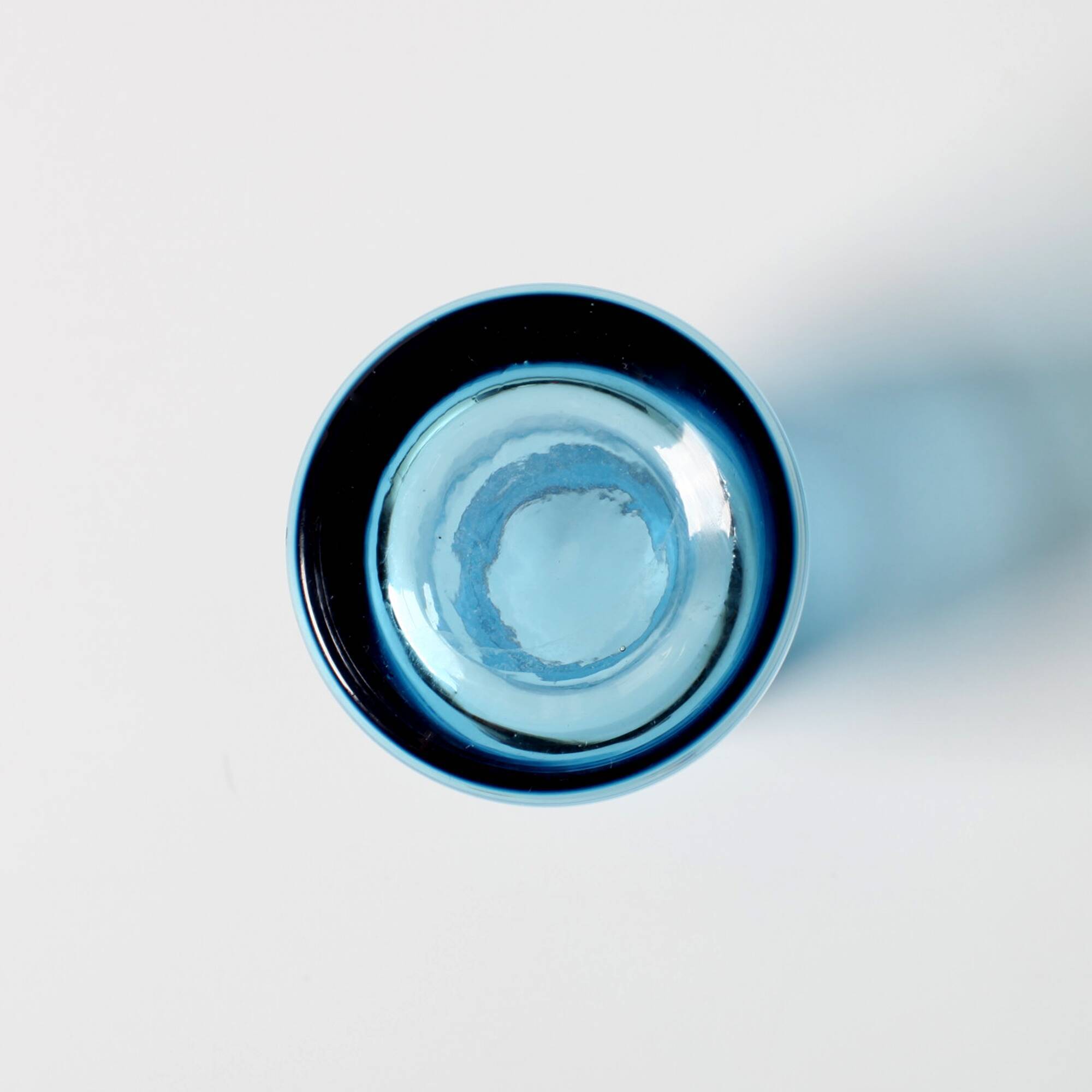 Small Vintage Blue Glass Vase / Mid-century Stylish Vase / Sweden / 1980s
