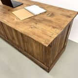 Large old trading counter in solid pine