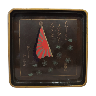Laque plateau - flag Rising Sun - Japan 1930 - Art Deco style Mingei