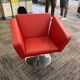 Space Age Design Swivel Chair – Red Leather & Chrome
