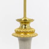 Cracked celadon porcelain lamp with gilded bronze, circa 1880