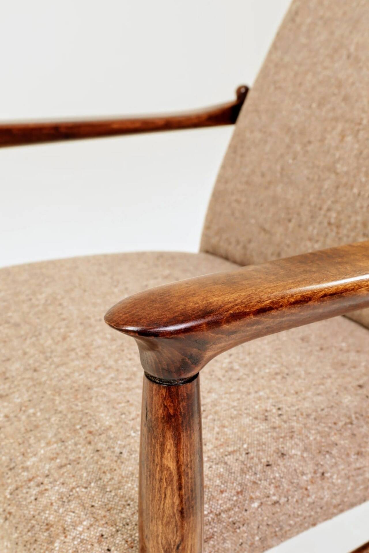 Vintage Armchair by Edmund Homa GFM 64, Tweed Upholstery, Poland, 1960