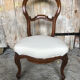 Chaise style Louis XV en merisier et tissu