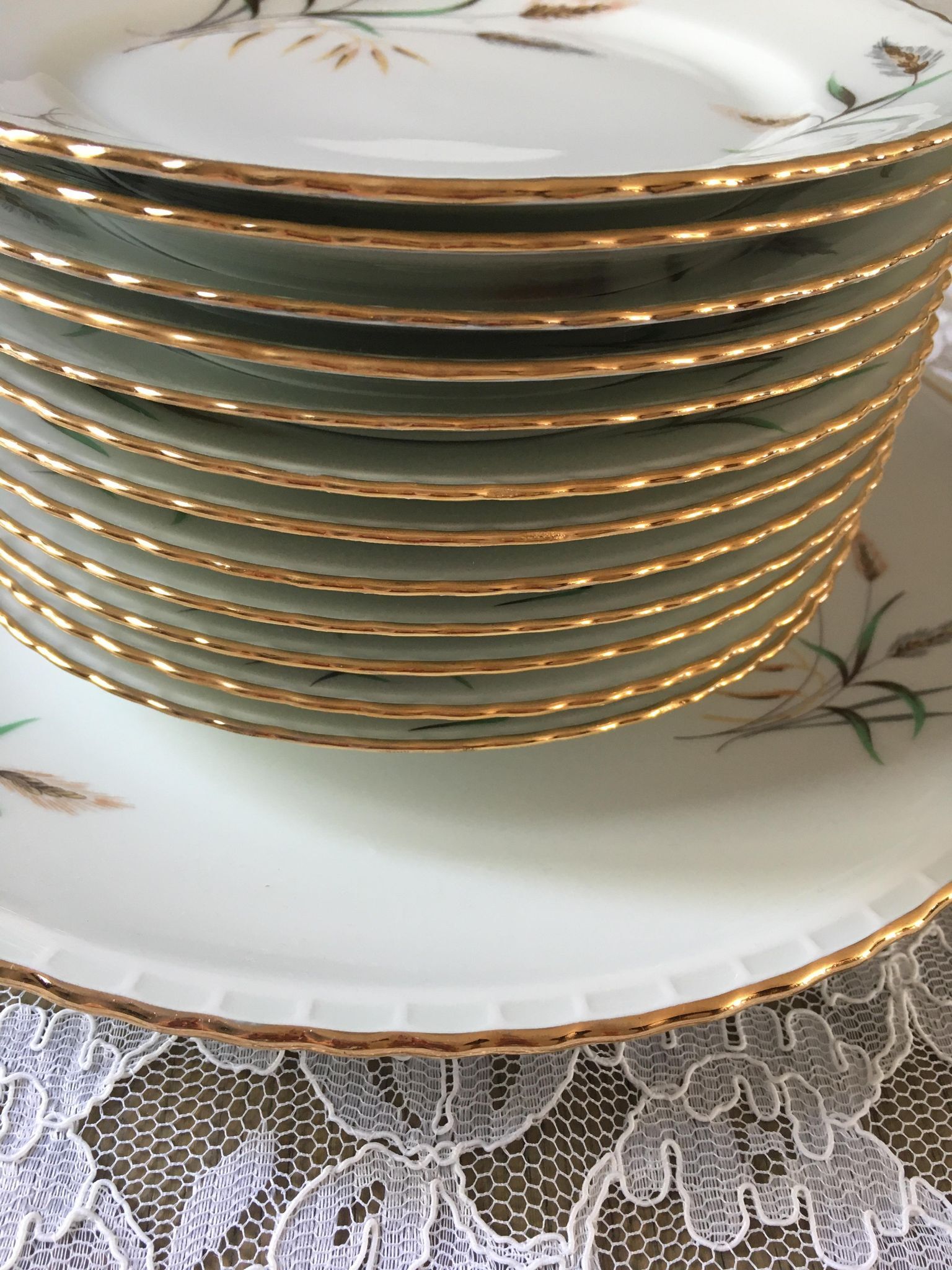 Service à dessert en porcelaine royale de luxe 1960