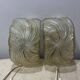 Pair of textured cut glass wall lights, 1970s
