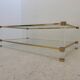 Table basse Plexi et alu doré, Pierre Vandel, 1970s