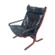 Fauteuil en cuir noir scandinave Ingmar Relling Westnofa circa 1960