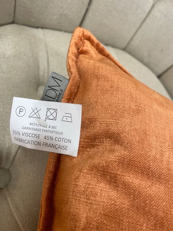 Coussin velours corail 35x50 cm
