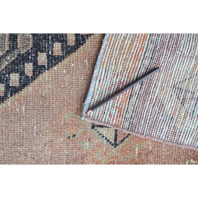 Colourful long Turkish decorative rug from the 1940s, 83x205 cm.