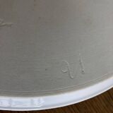 19th century XL office mounted plate, white earthenware display stand